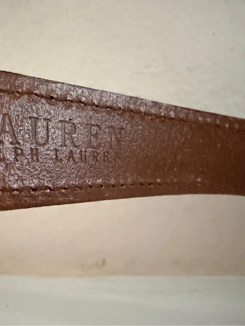 Lauren‎ by Ralph Lauren Medium Brown Leather Belt Brass Horsebit Size Medium